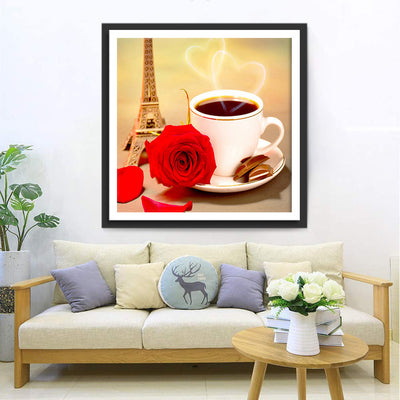 Café et Tour Eiffel Broderie Diamant