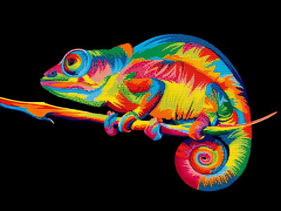 Caméléon Coloré Animal Broderie Diamant