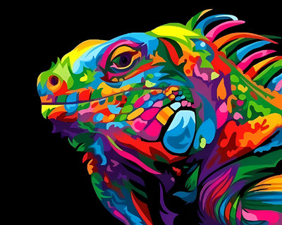 Caméléon Coloré Broderie Diamant