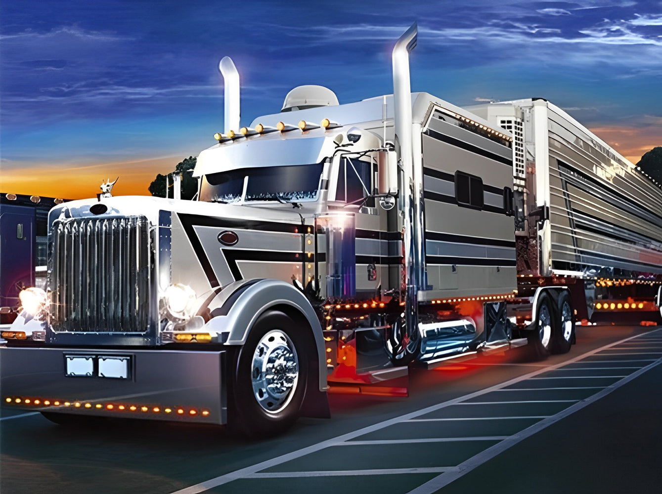 Camion Argenté Broderie Diamant