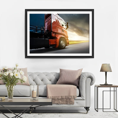Camion de Livraison Rouge Broderie Diamant