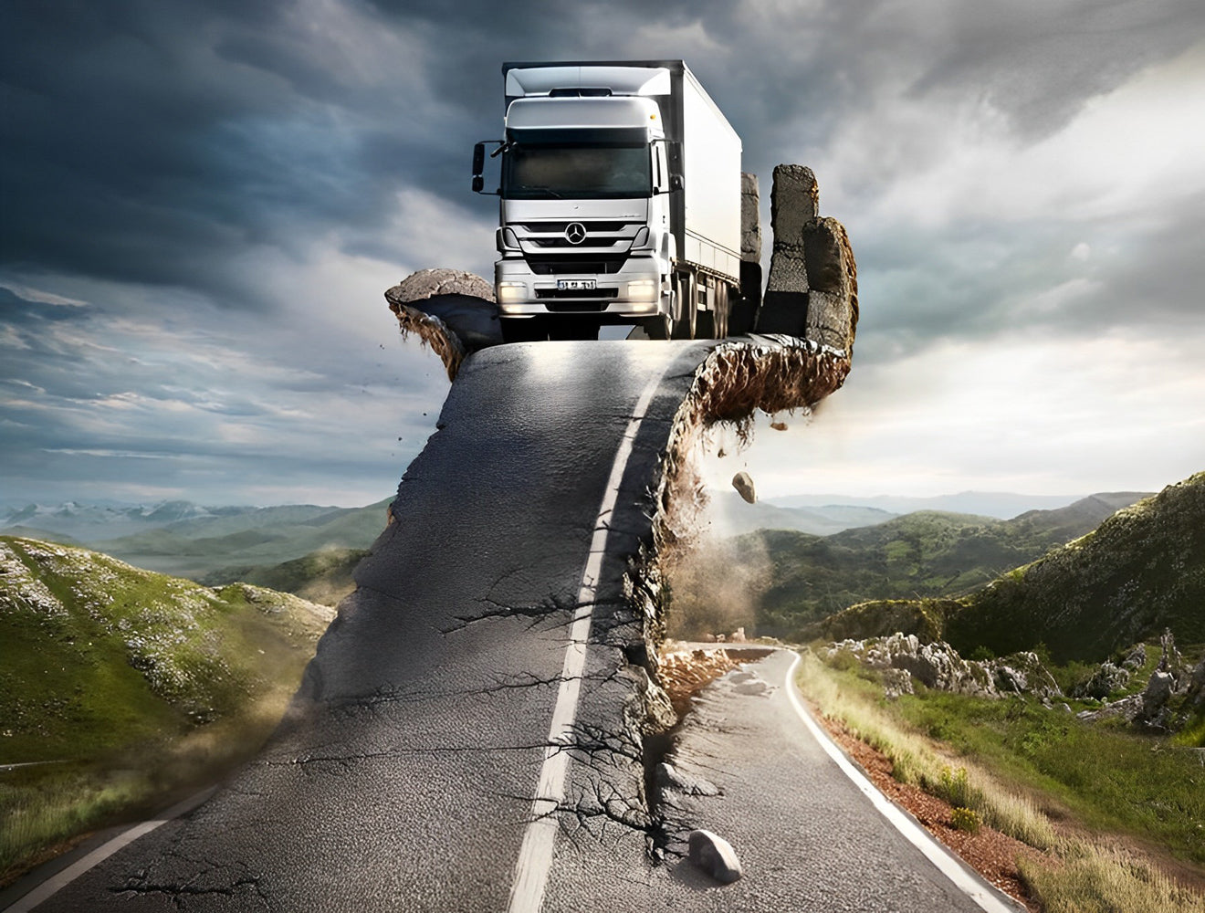 Camion et Autoroute Broderie Diamant