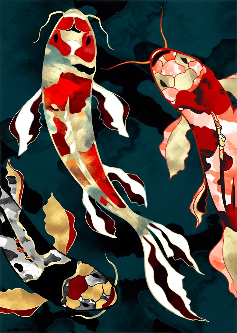 Carpes Koï Broderie Diamant