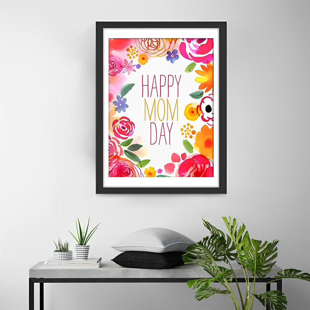 Carte de Fleurs pour Fête des Mères Broderie Diamant