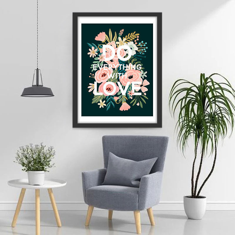 Carte de Roses et de Texte Populaire Broderie Diamant