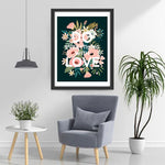 Carte de Roses et de Texte Populaire Broderie Diamant