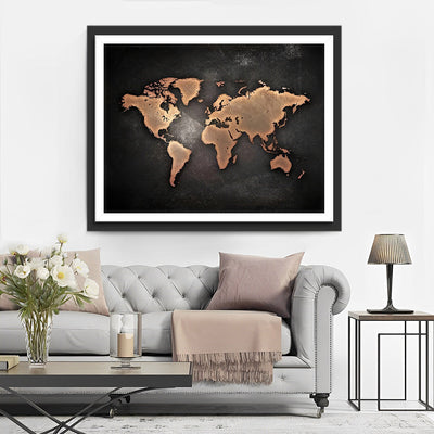Carte du Monde Broderie Diamant
