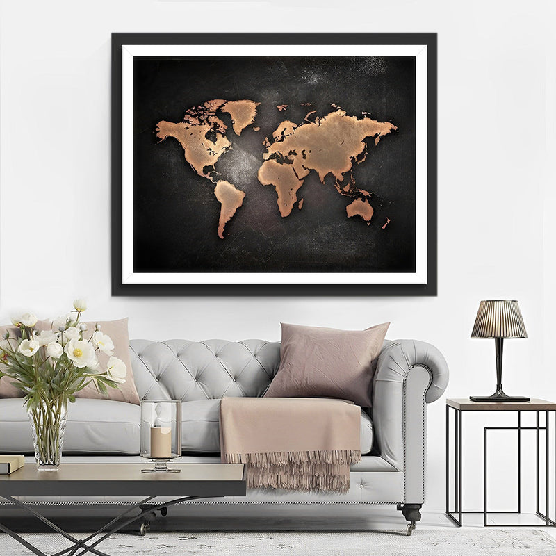 Carte du Monde Broderie Diamant
