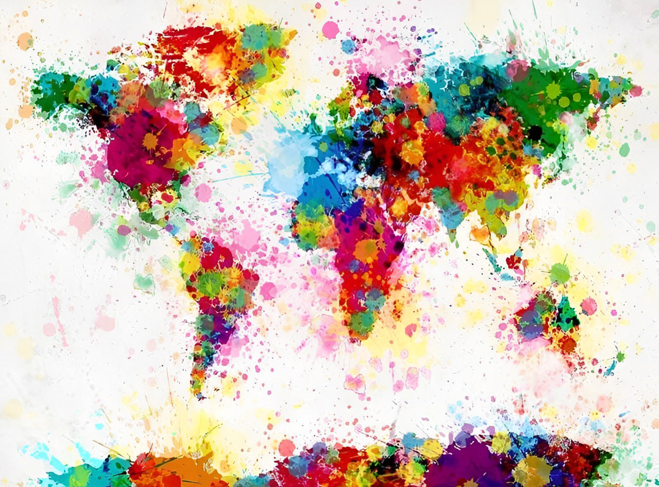 Carte du Monde d'Art Abstrait Broderie Diamant