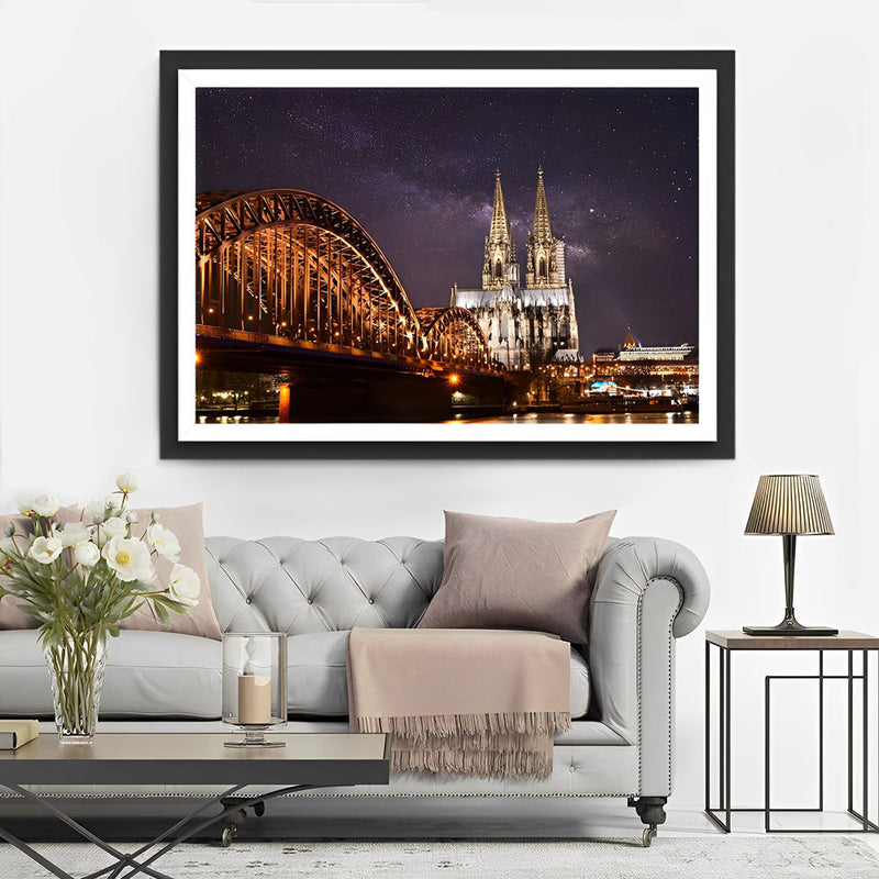 Cathédrale de Cologne de Nuit Broderie Diamant