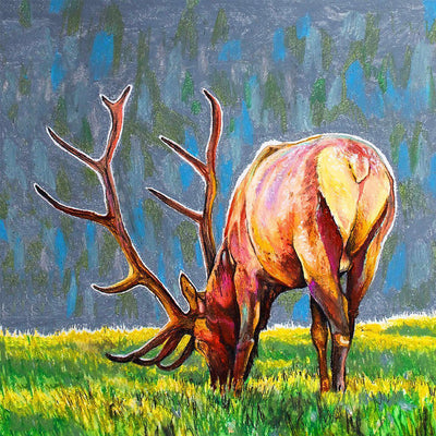 Cerf au Pâturage Broderie Diamant
