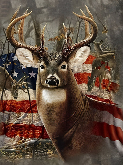 Cerf aux Etats-Unis Broderie Diamant