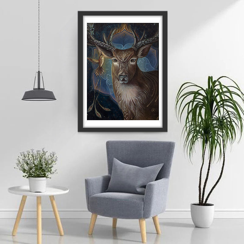 Cerf de Totem Broderie Diamant