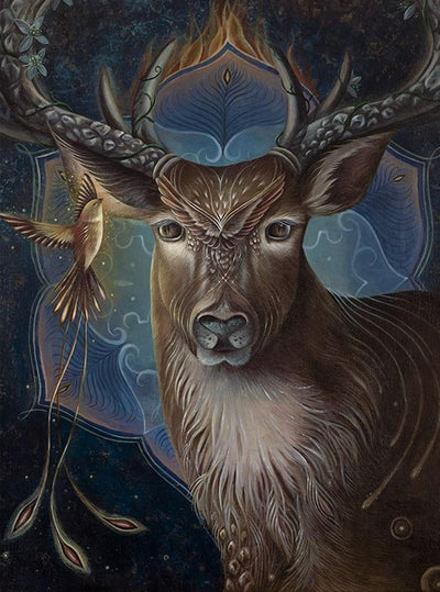 Cerf de Totem Broderie Diamant