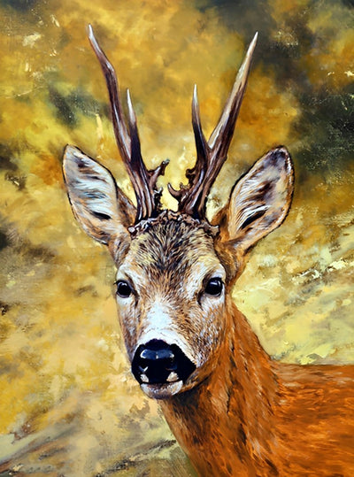 Cerf Roux Broderie Diamant