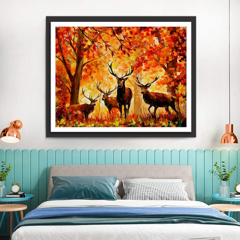 Cerfs et Feuilles d&
