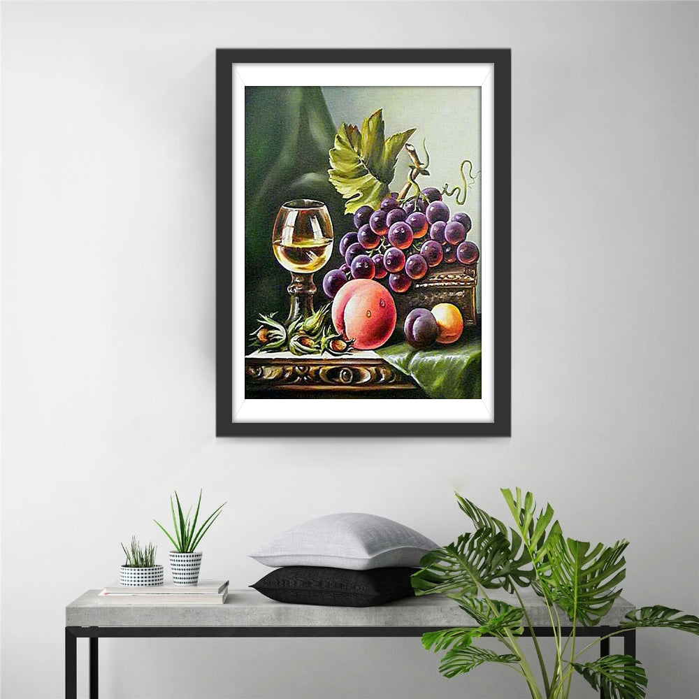 Champagne et Fruits Broderie Diamant