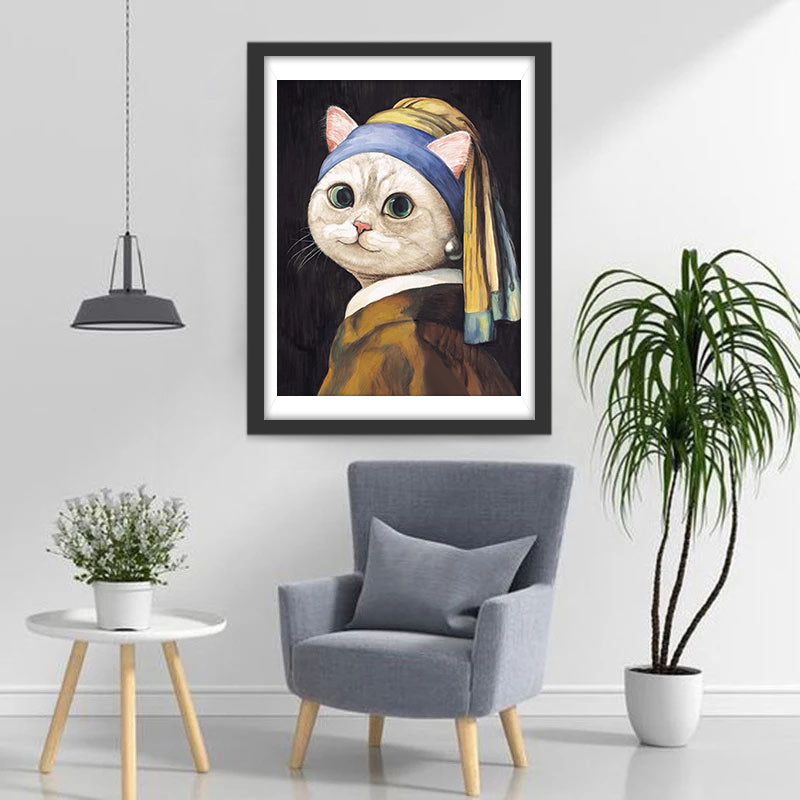 Chat Blanc avec des Boucles d&