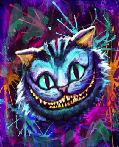 Chat Bleu Maléfique Broderie Diamant