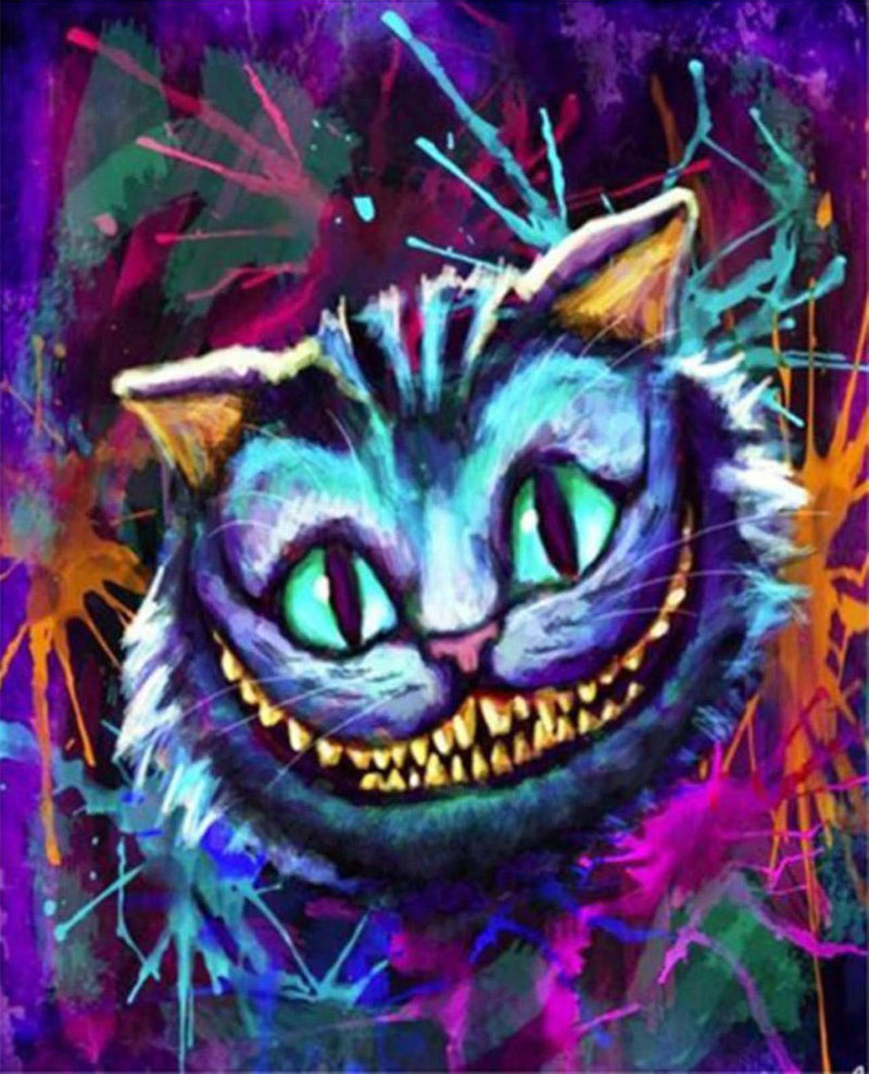 Chat Bleu Maléfique Broderie Diamant
