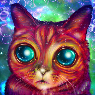 Chat Roux Fantastique Broderie Diamant