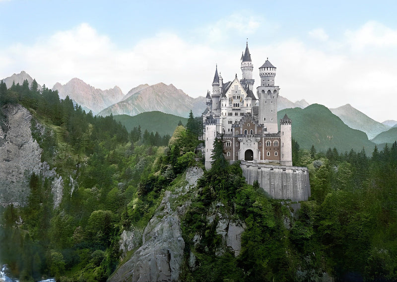 Château de Neuschwanstein à Munich Broderie Diamant