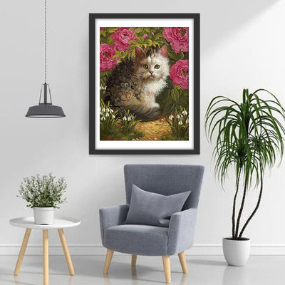 Chaton à Poil Bouclé Broderie Diamant