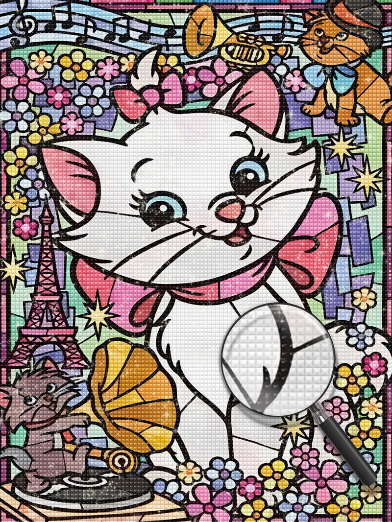 Chaton avec Nœuds Papillon Broderie Diamant
