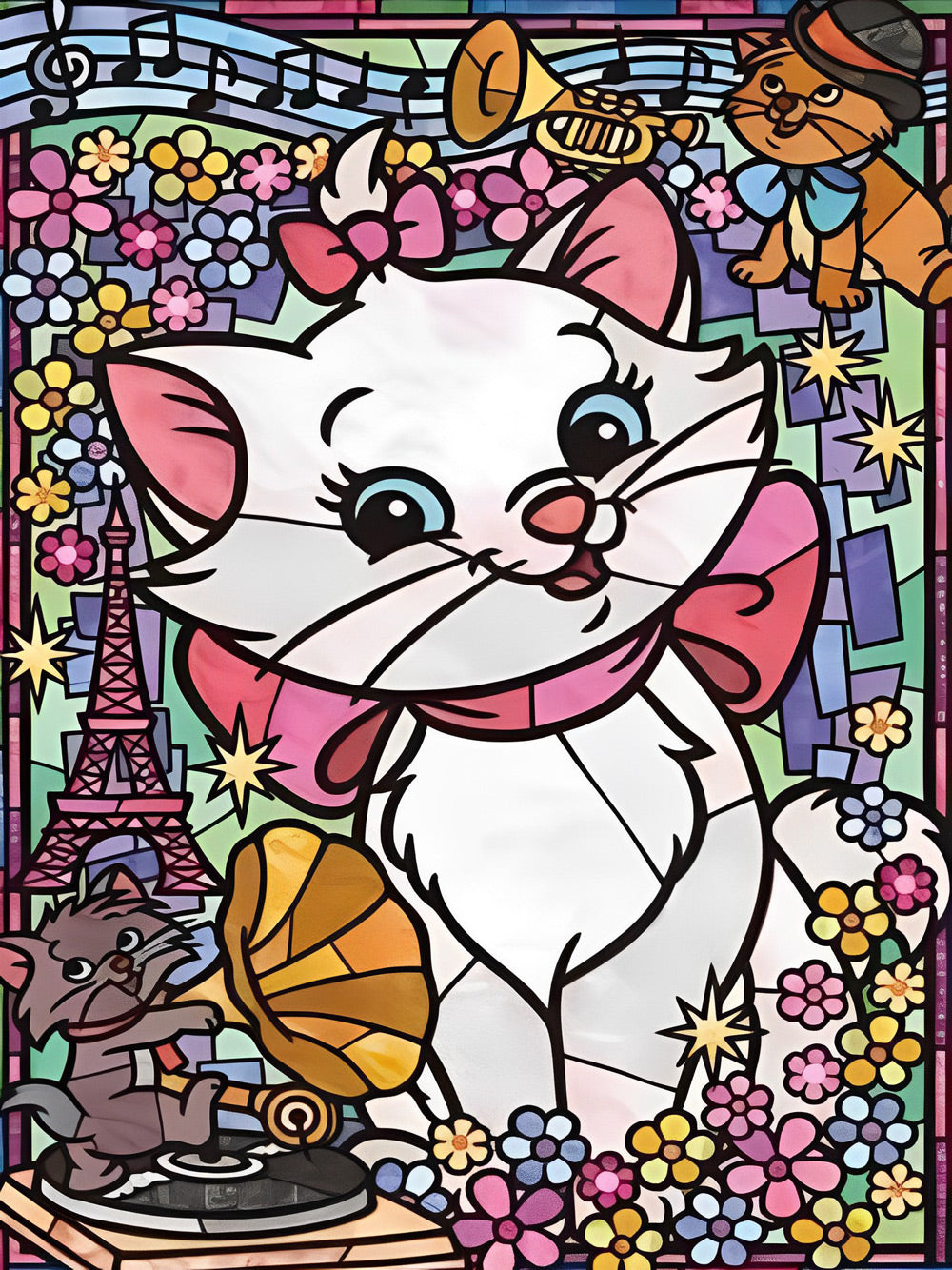 Chaton avec Nœuds Papillon Broderie Diamant