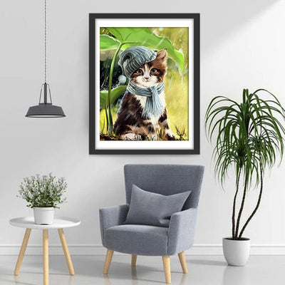 Chaton d'Hiver Broderie Diamant