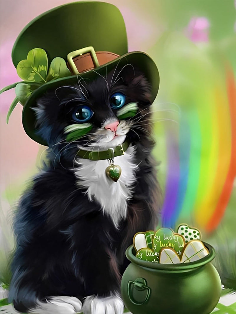 Chaton en Haut-de-forme et Creuset Broderie Diamant