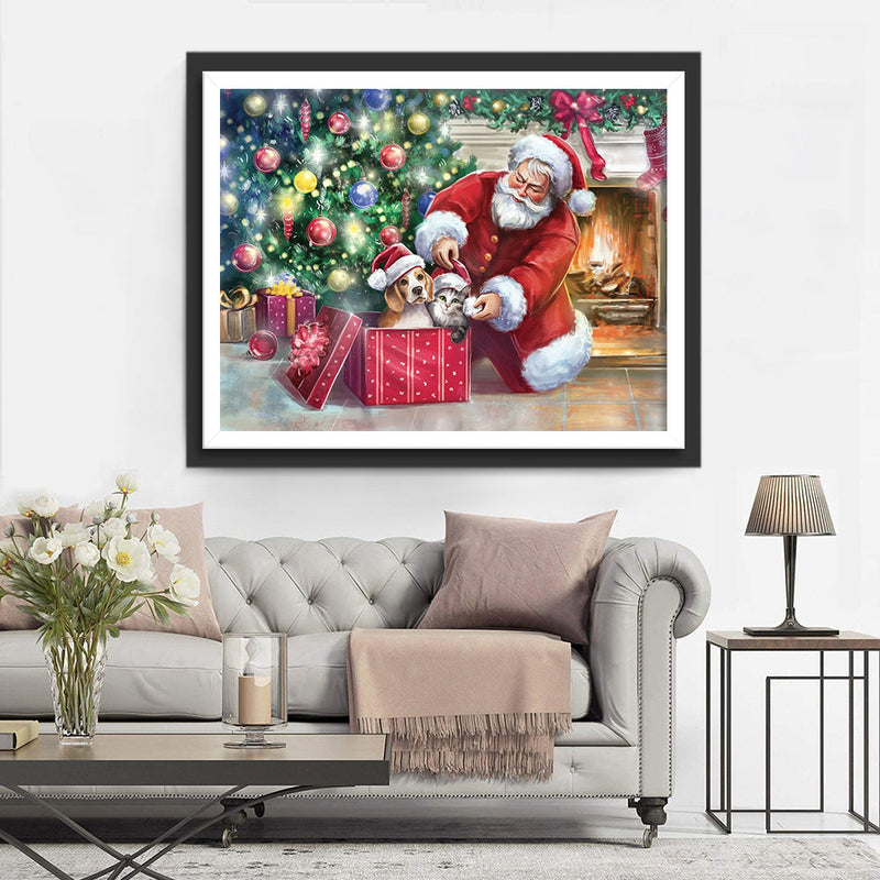 Chaton et Chiot comme Cadeau de Noël Broderie Diamant