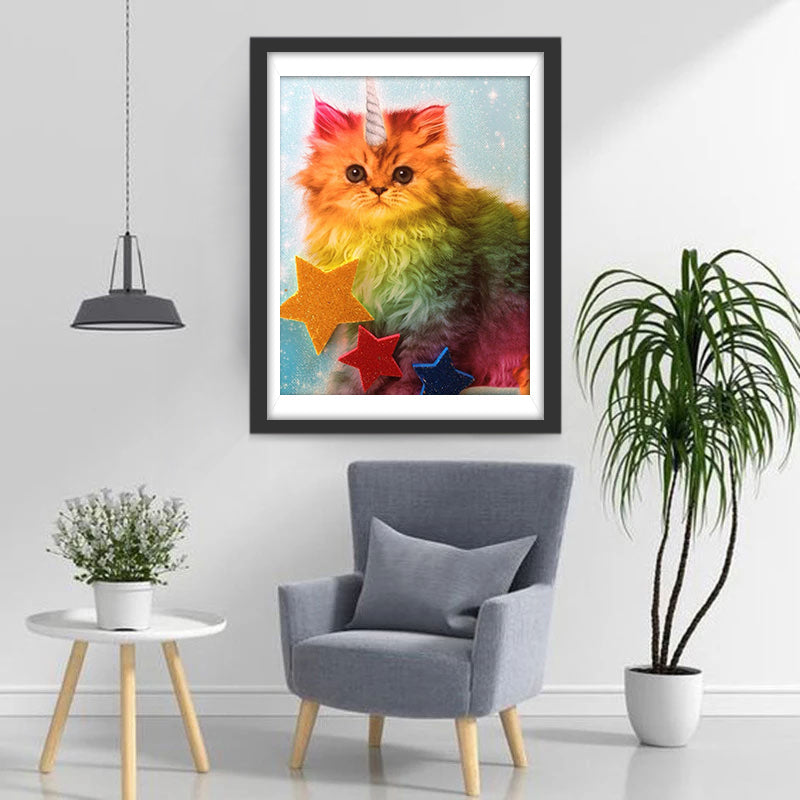 Chaton Licorne Broderie Diamant