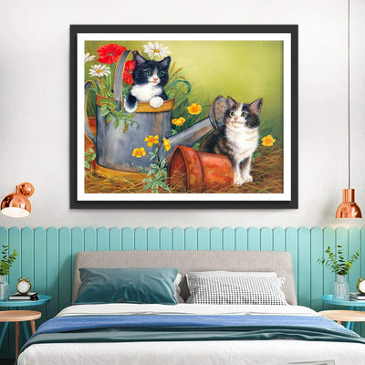 Chatons et Cruches d'Arrosage Broderie Diamant