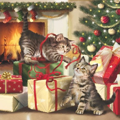 Chatons Jouant dans les Cadeaux Broderie Diamant