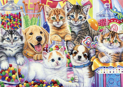 Chats, Chiens et Bonbons Broderie Diamant