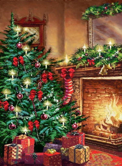Cheminée de Noël Broderie Diamant