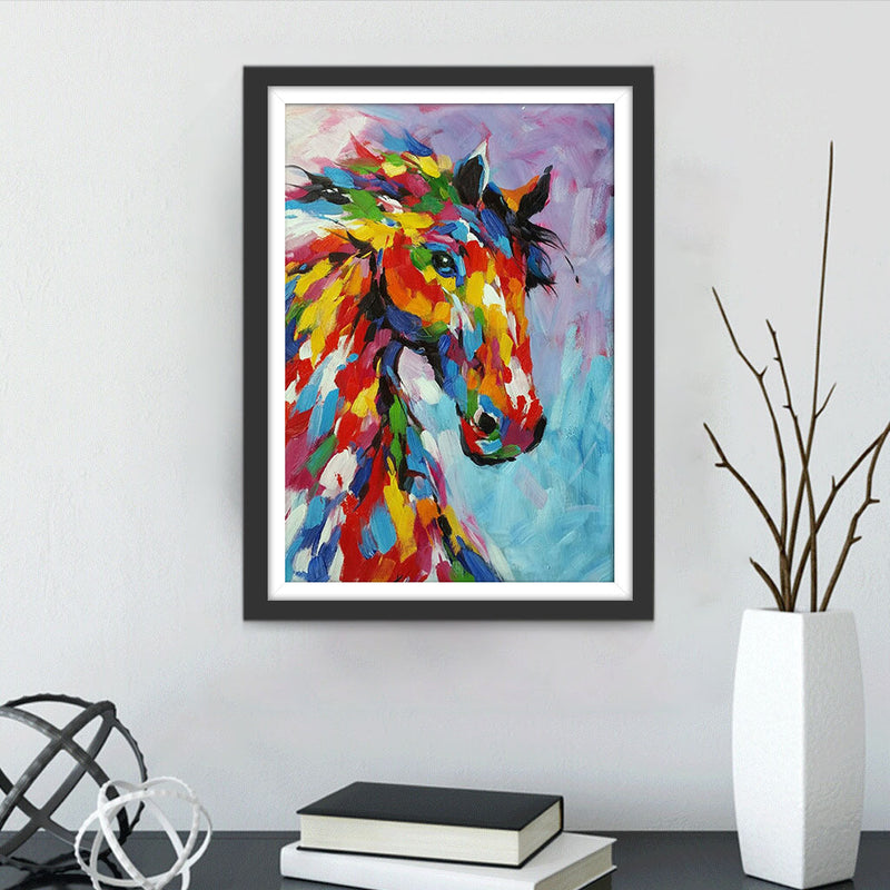 Cheval aux Yeux Bleus Broderie Diamant