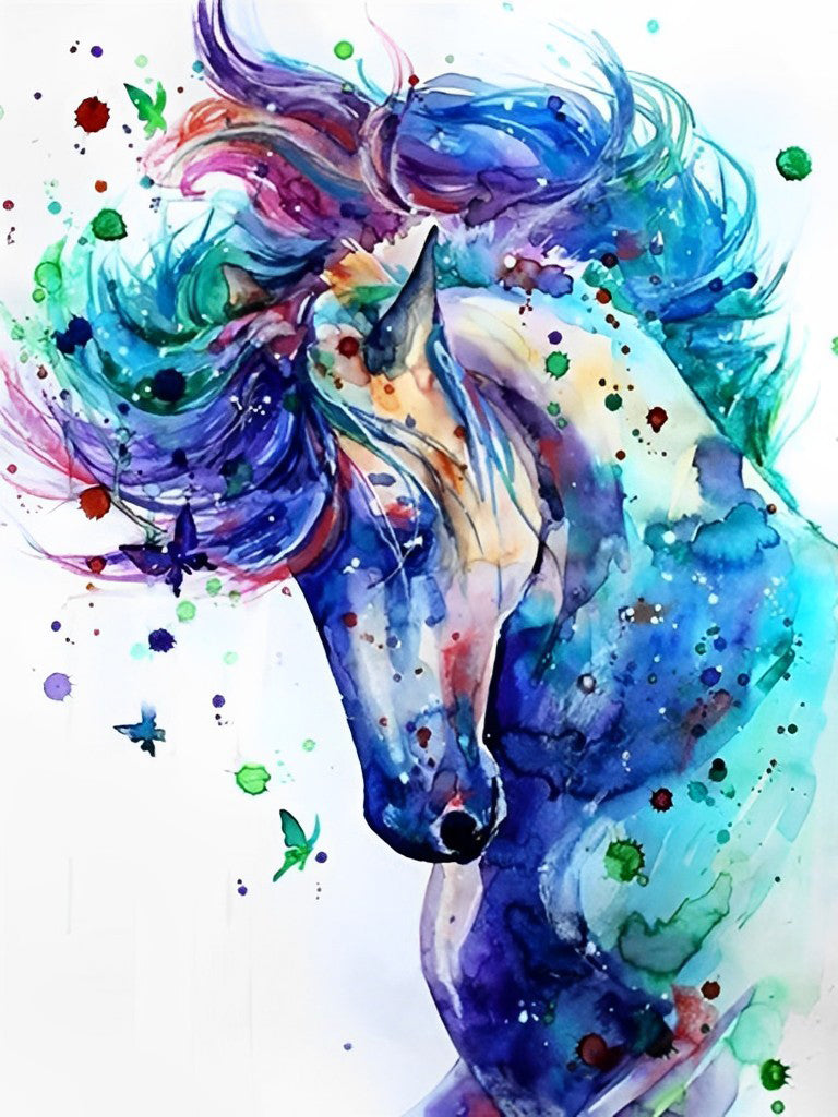 Cheval Coloré Magnifique Broderie Diamant