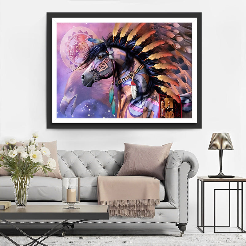 Cheval de la Tribu Broderie Diamant