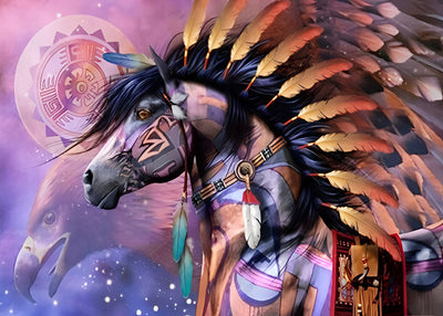 Cheval de la Tribu Broderie Diamant