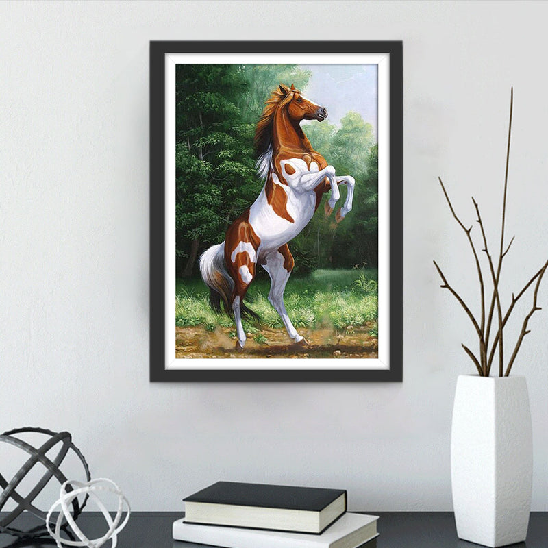 Cheval Debout sur Pattes Postérieures Broderie Diamant