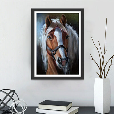 Cheval en Laisse Broderie Diamant