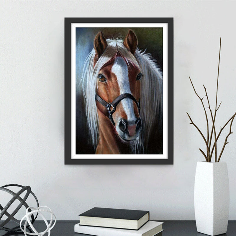 Cheval en Laisse Broderie Diamant