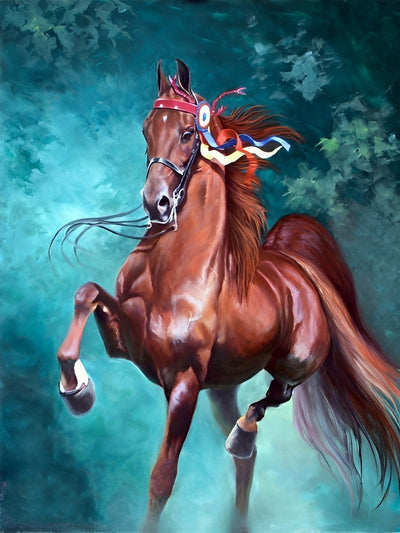 Cheval en Turban Broderie Diamant