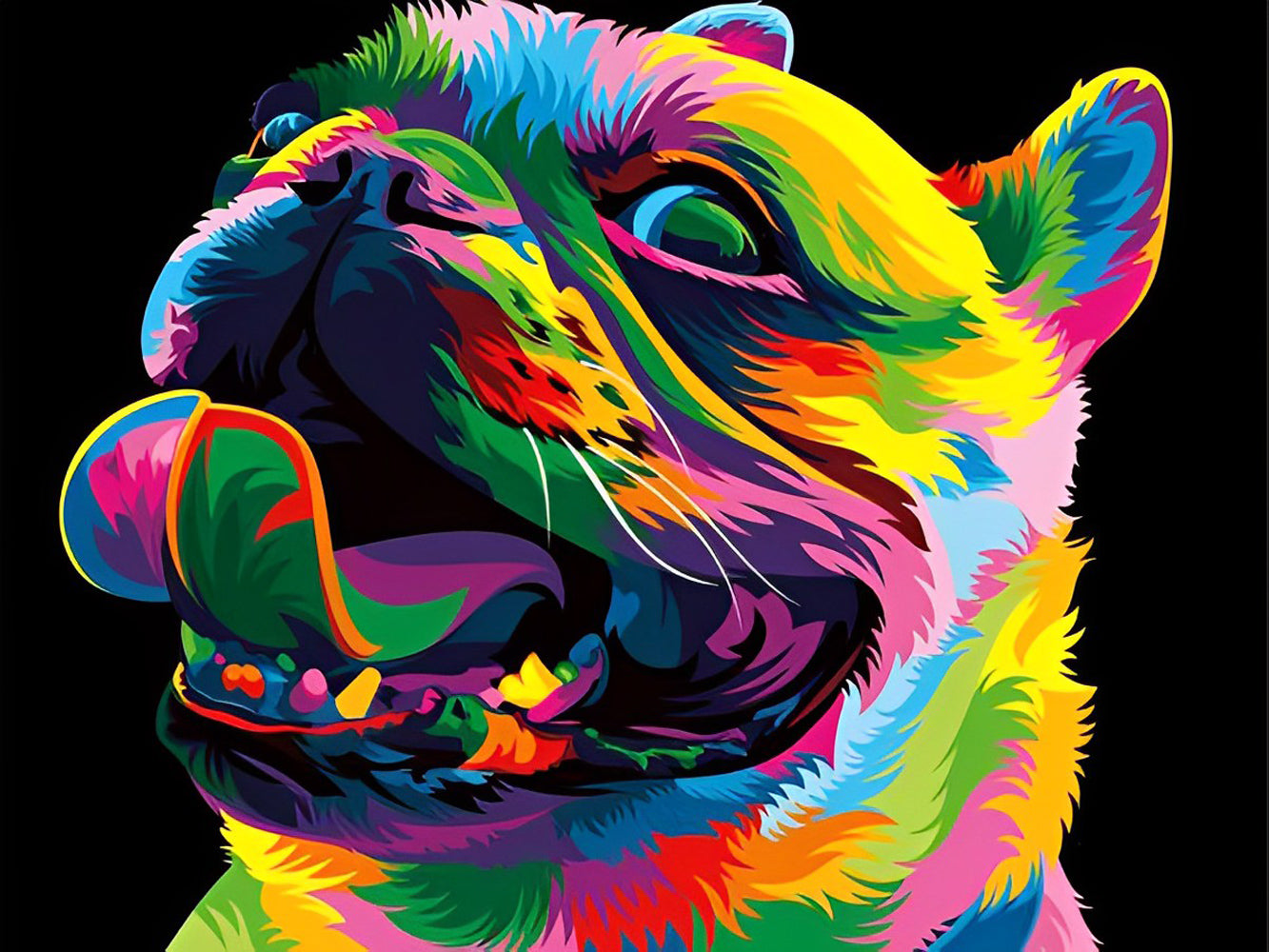 Chien Bouledogue Français Coloré Broderie Diamant