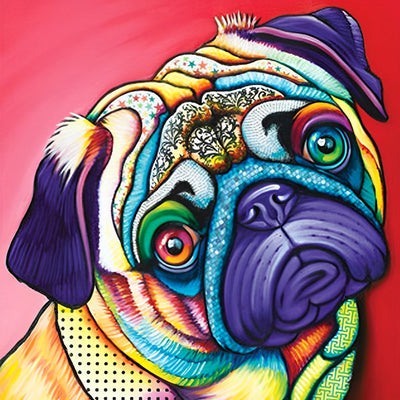Chien Carlin Coloré Broderie Diamant