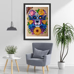 Chien et Fleurs Broderie Diamant