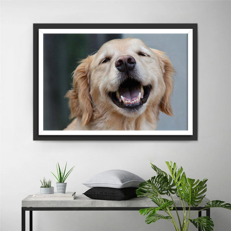 Chien Golden Retriever Souriant Animal Broderie Diamant