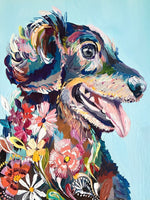 Chien Peint à l’Huile Broderie Diamant